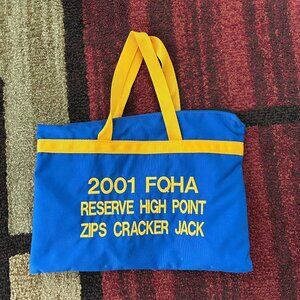 Vintage 2001 Horse Show High Point Award Zipper Tote Bag FQHA AQHA